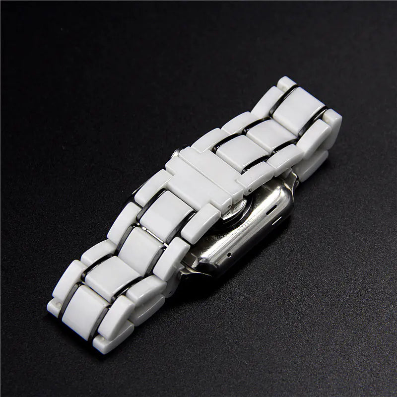 Ceramic Butterfly Buckle Watch Band for Apple Watch