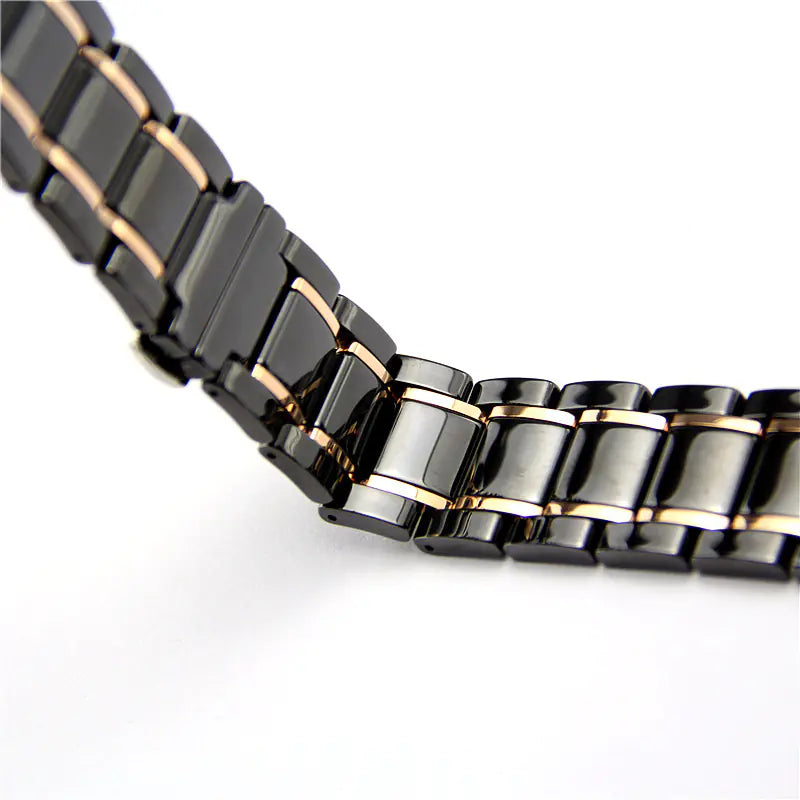 Ceramic Butterfly Buckle Watch Band for Apple Watch