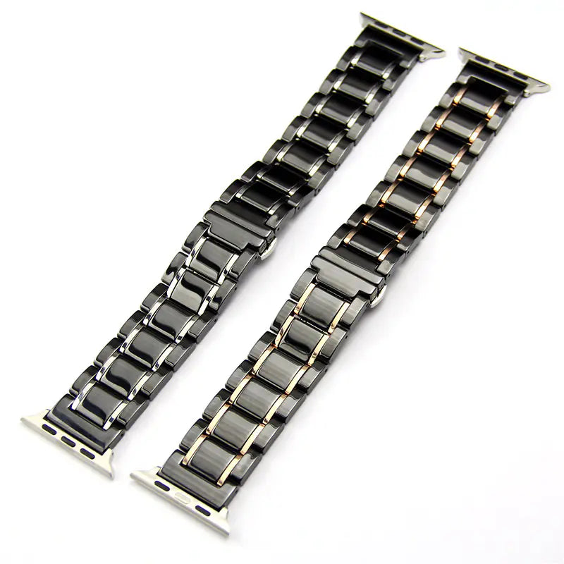 Ceramic Butterfly Buckle Watch Band for Apple Watch