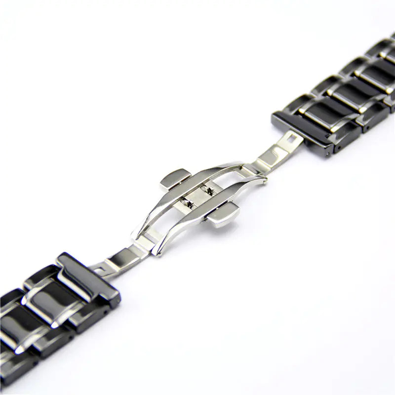 Ceramic Butterfly Buckle Watch Band for Apple Watch