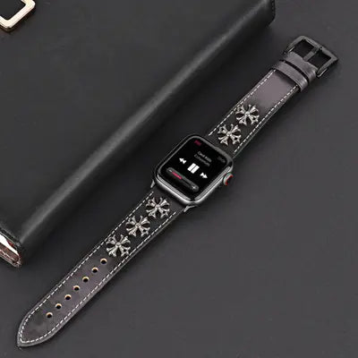 Genuine Leather Punk Style Watch Band for Apple Watch