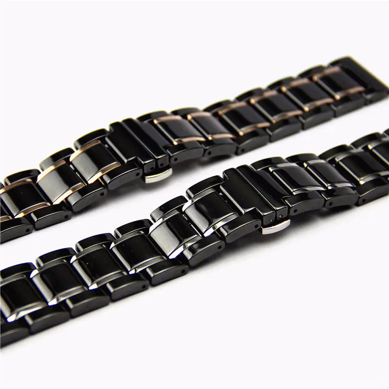 Ceramic Butterfly Buckle Watch Band for Apple Watch