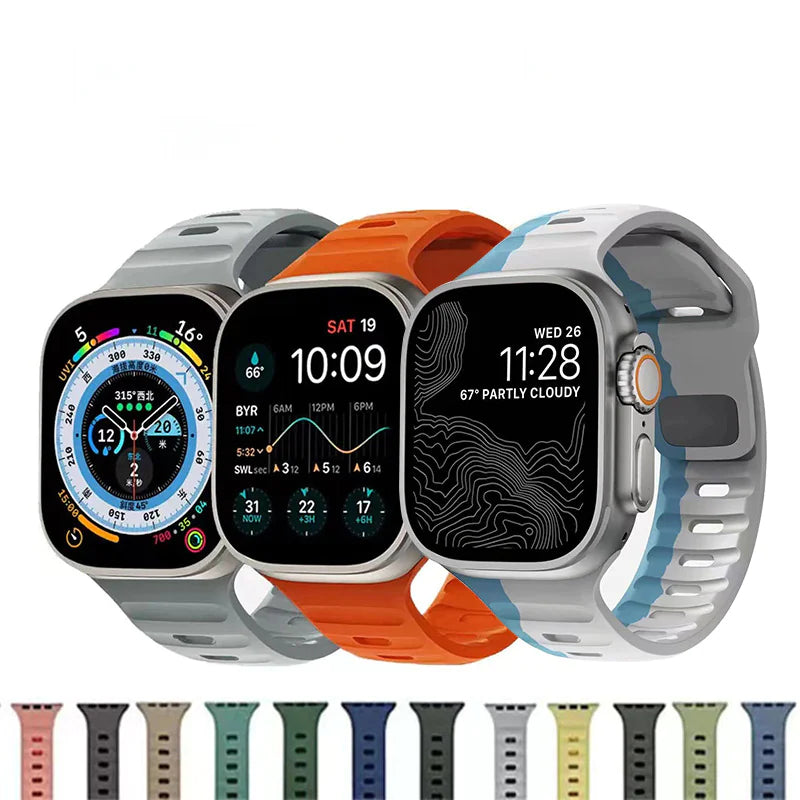 Silicone Watch Band for Apple Watch Series 9 Ultra2