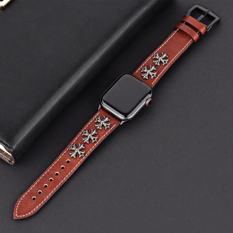 Genuine Leather Punk Style Watch Band for Apple Watch