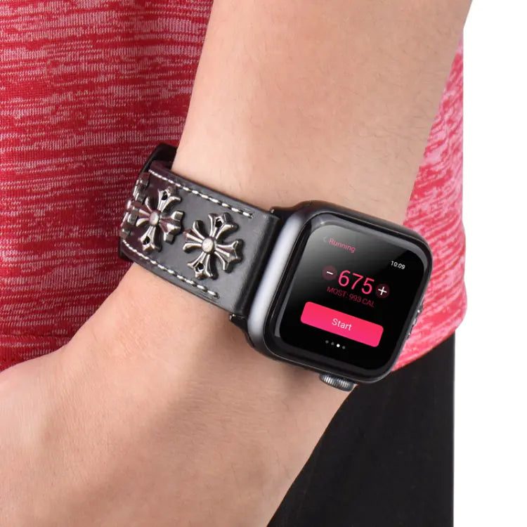 Genuine Leather Punk Style Watch Band for Apple Watch